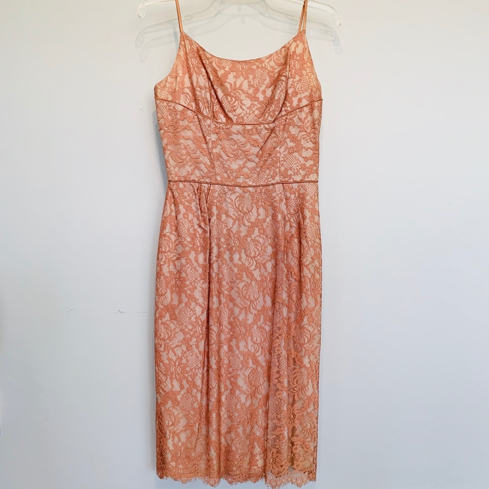 🔥 Vintage 1950s Peach Lace Cocktail Dress Size 2